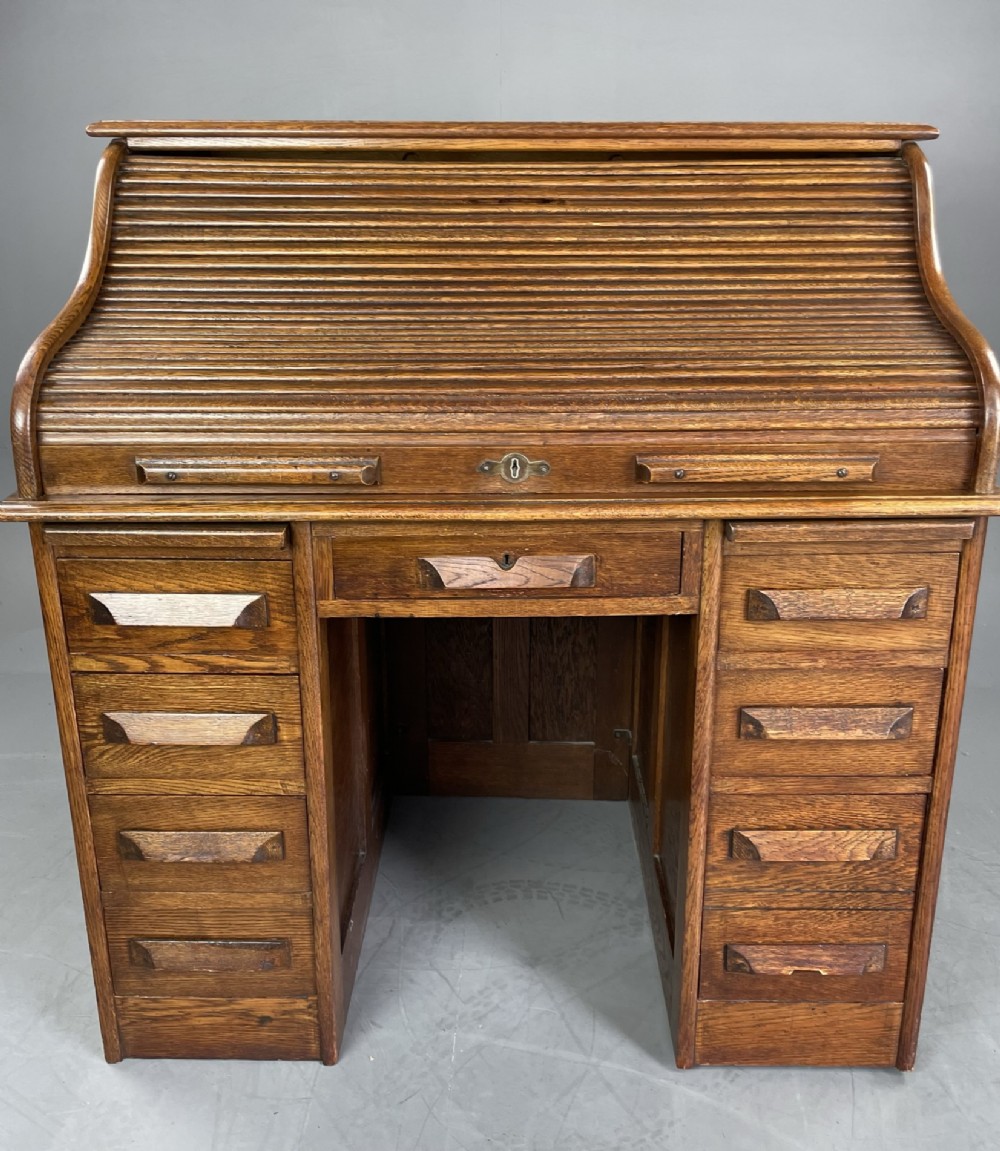 Scotish oak roll top desk 