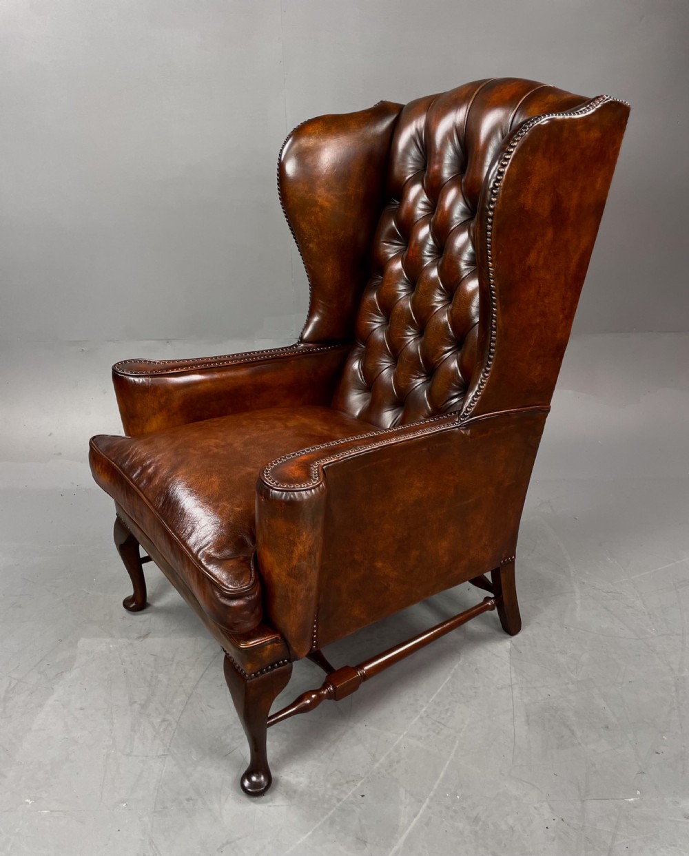 Antique Pair of leather wing chairs  View IV