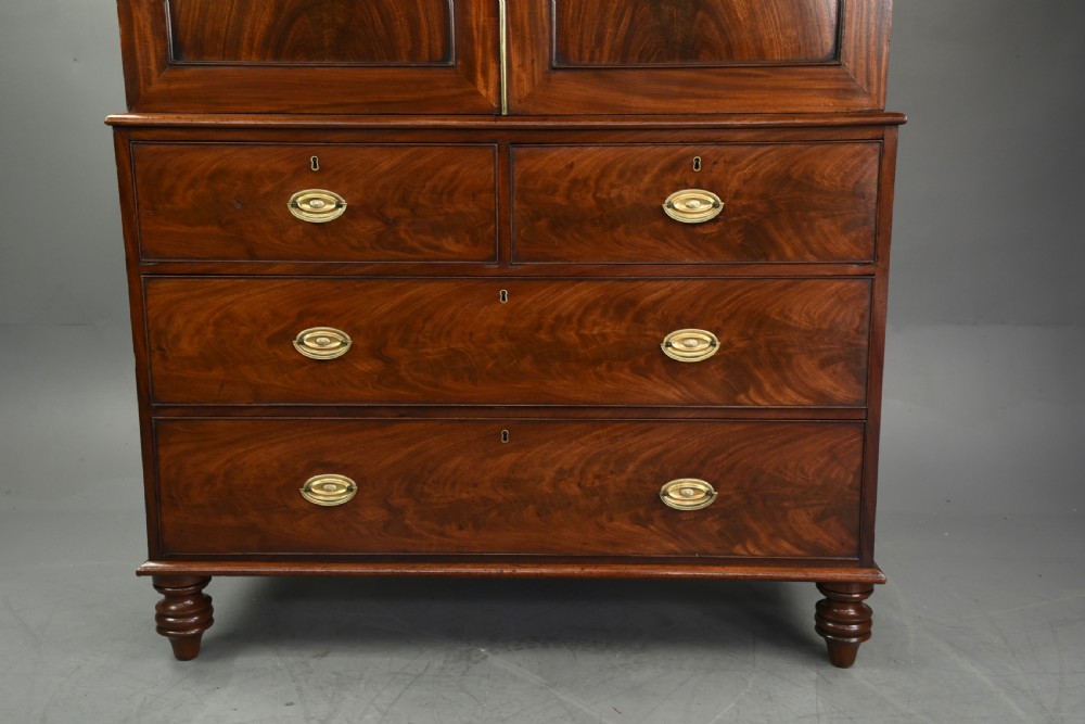 Georgian mahogany linen press  View V