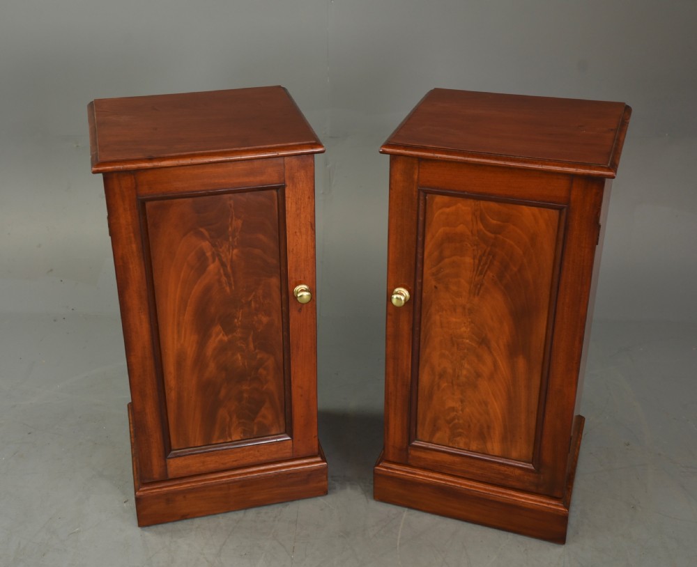 pair of Victorian mahogany bedside cabinets  View II