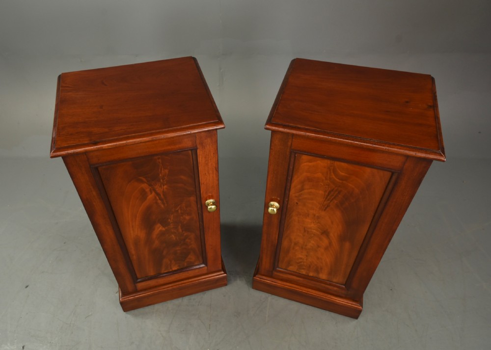 pair of Victorian mahogany bedside cabinets  View III