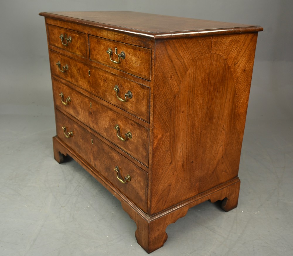 Antique pair of Georgian walnut chest of drawers  View III