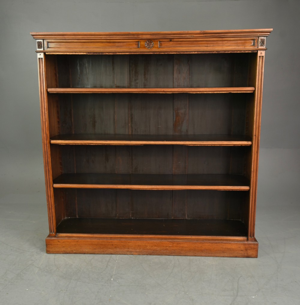 Victorian walnut open bookcase 