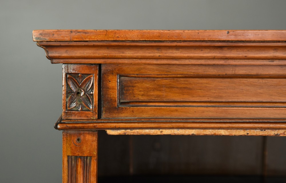Victorian walnut open bookcase  View III
