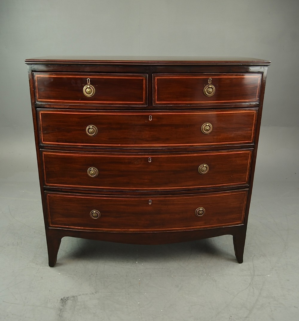 Georgian mahogany bow front chest of drawers 
