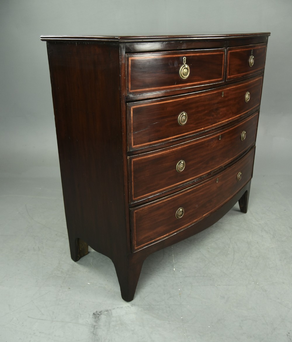 Georgian mahogany bow front chest of drawers  View III