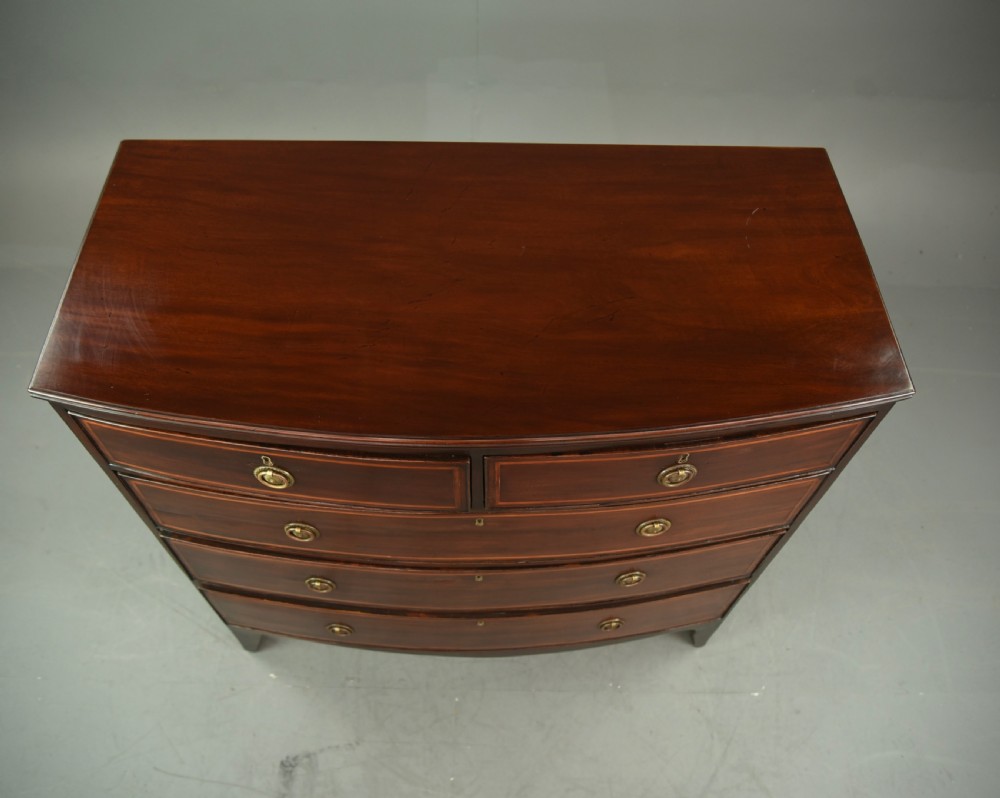 Georgian mahogany bow front chest of drawers  View IV