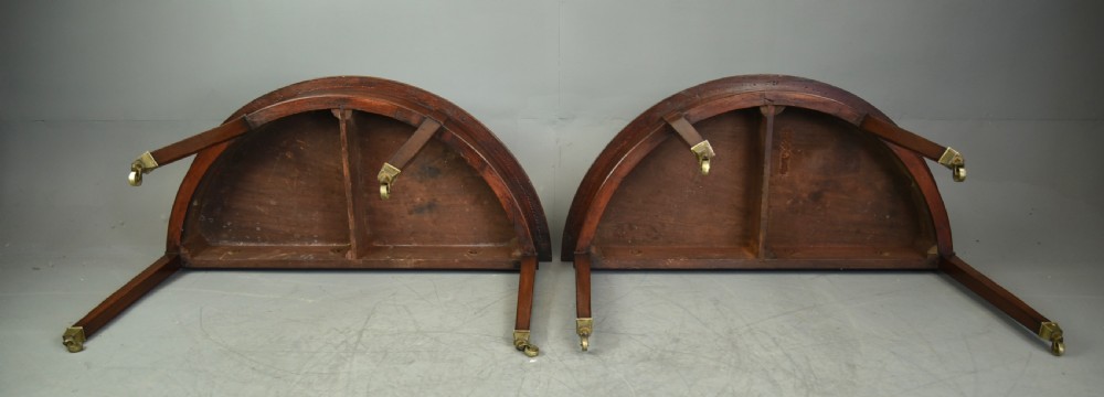 pair of Georgian mahogany demi lune console tables  View VII