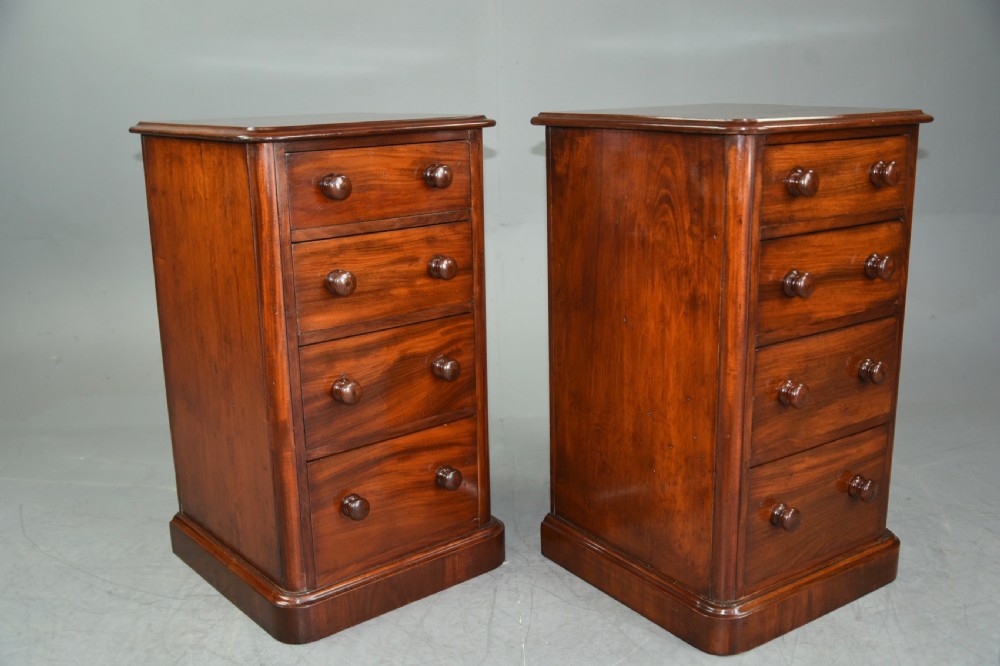 Pair of Victorian mahogany bedside chests  View III