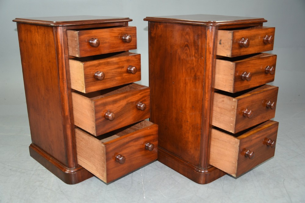 Pair of Victorian mahogany bedside chests  View IV
