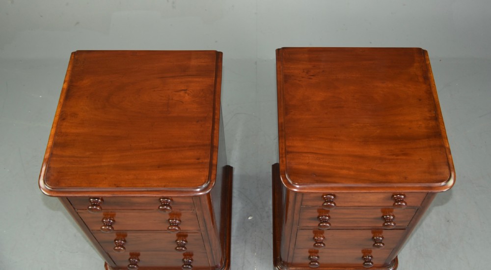 Pair of Victorian mahogany bedside chests  View V