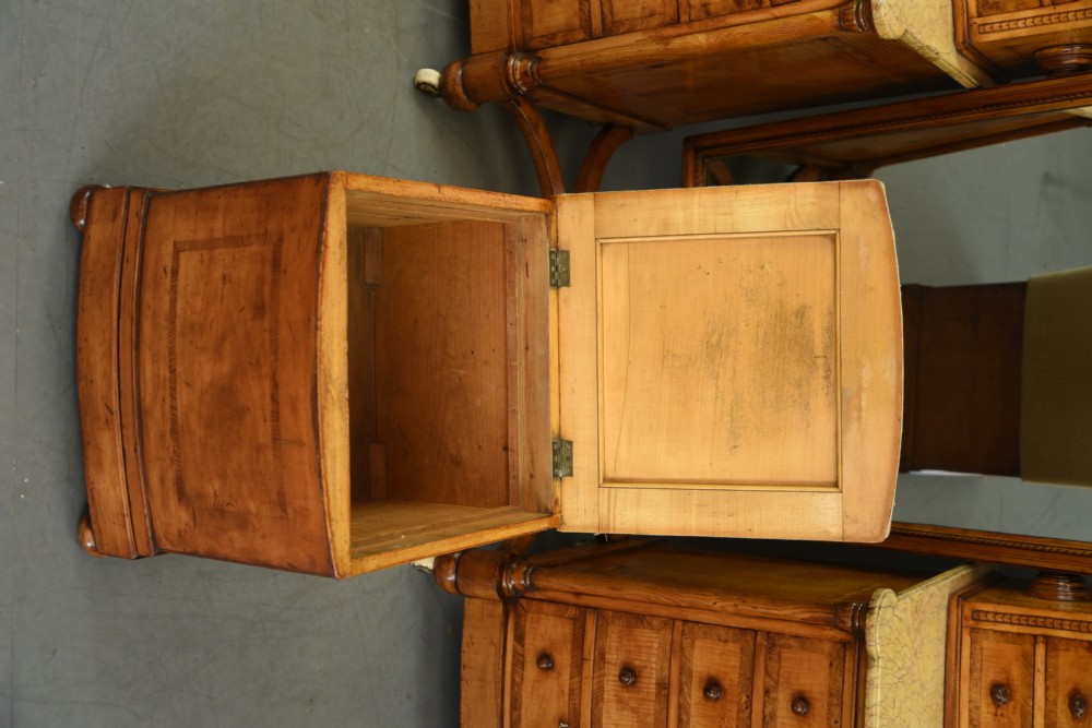 Victorian satinwood pedestal dressing table and matching ottoman stool View X