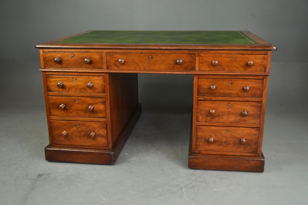 Antique Victorian mahogany partners desk 