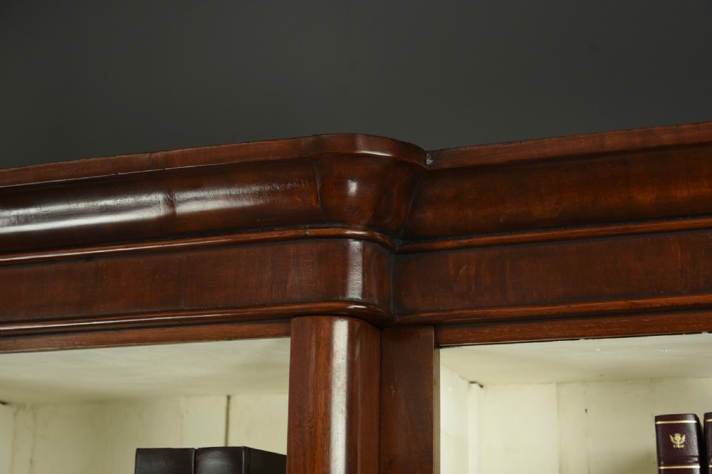 Victorian mahogany breakfront open bookcase  View IV