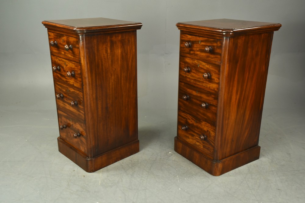 pair of Victorian bedside chests  View IV