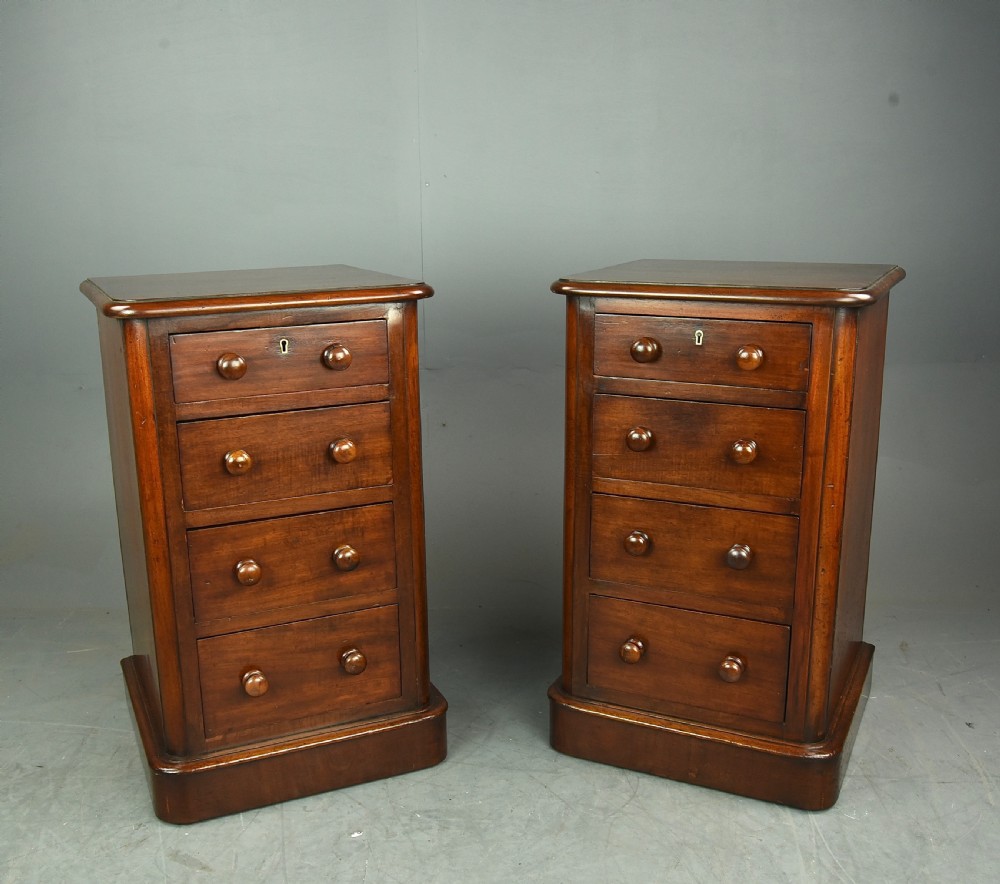 Pair of Victorian bedside chest of drawers  View II