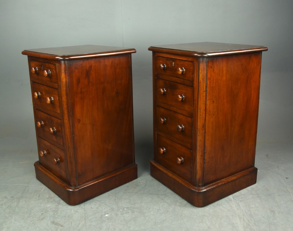Pair of Victorian bedside chest of drawers  View III