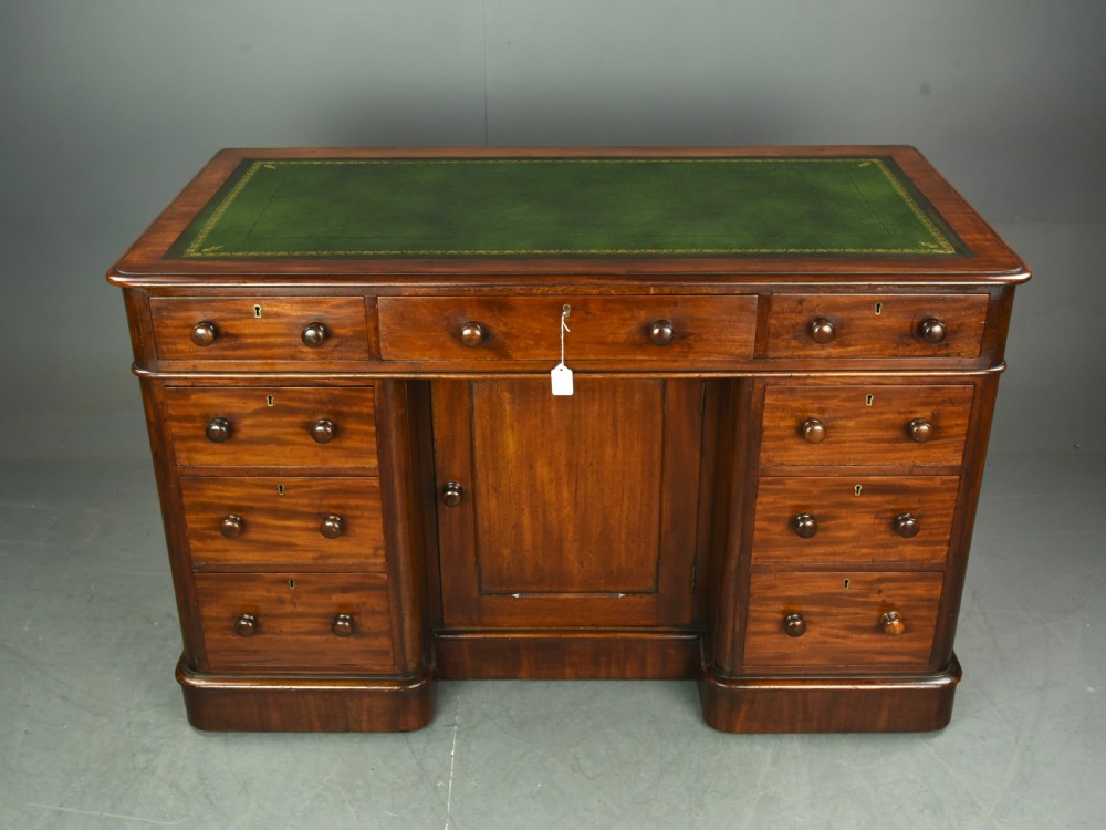 Victorian knee hole pedestal desk  View II