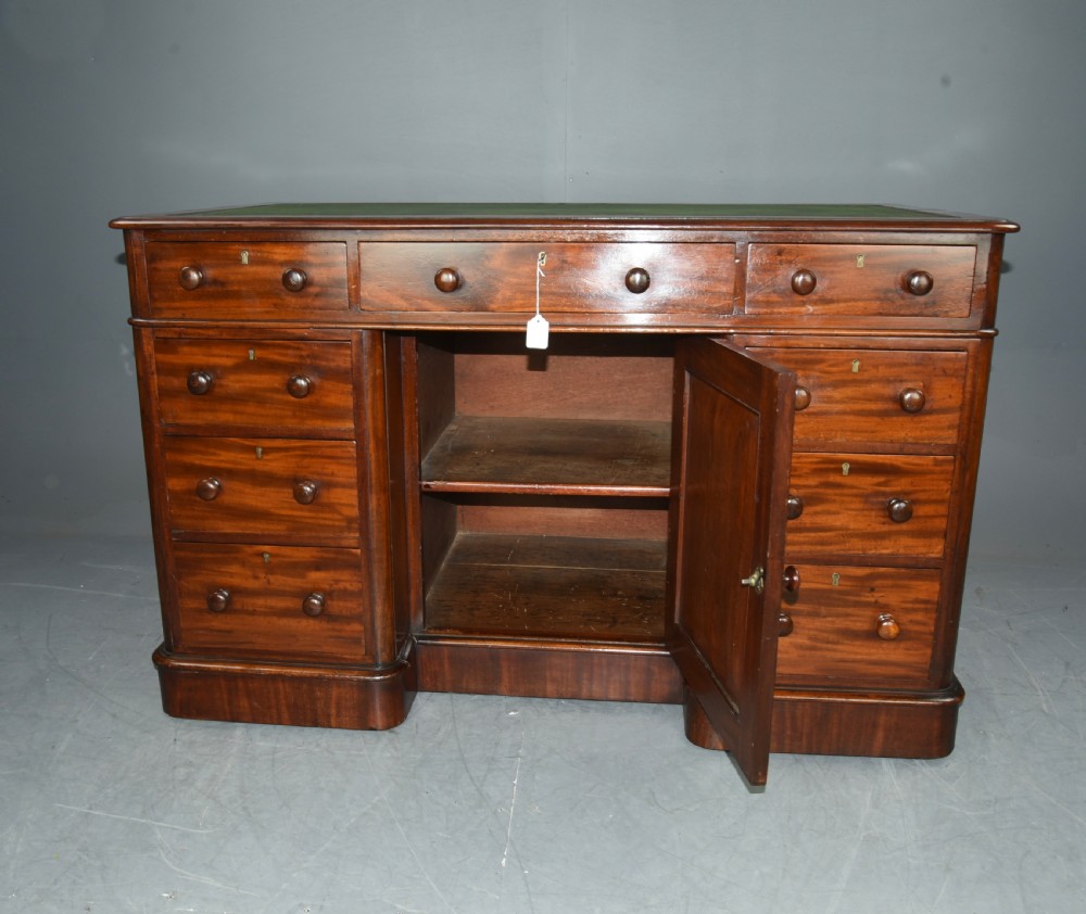 Victorian knee hole pedestal desk  View V
