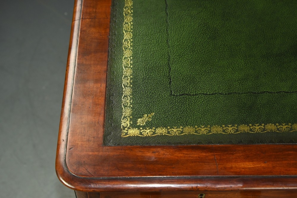 Victorian knee hole pedestal desk  View VI