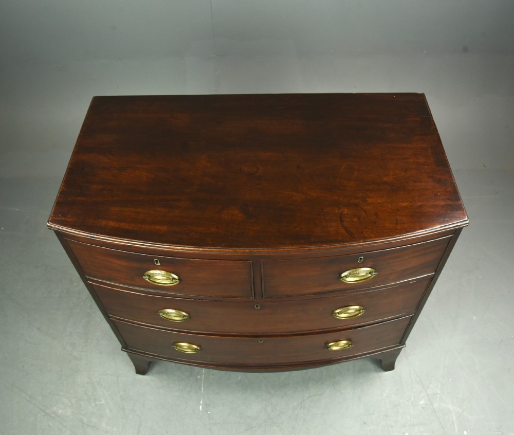 Small Georgian mahogany bow front chest of drawers  View IV