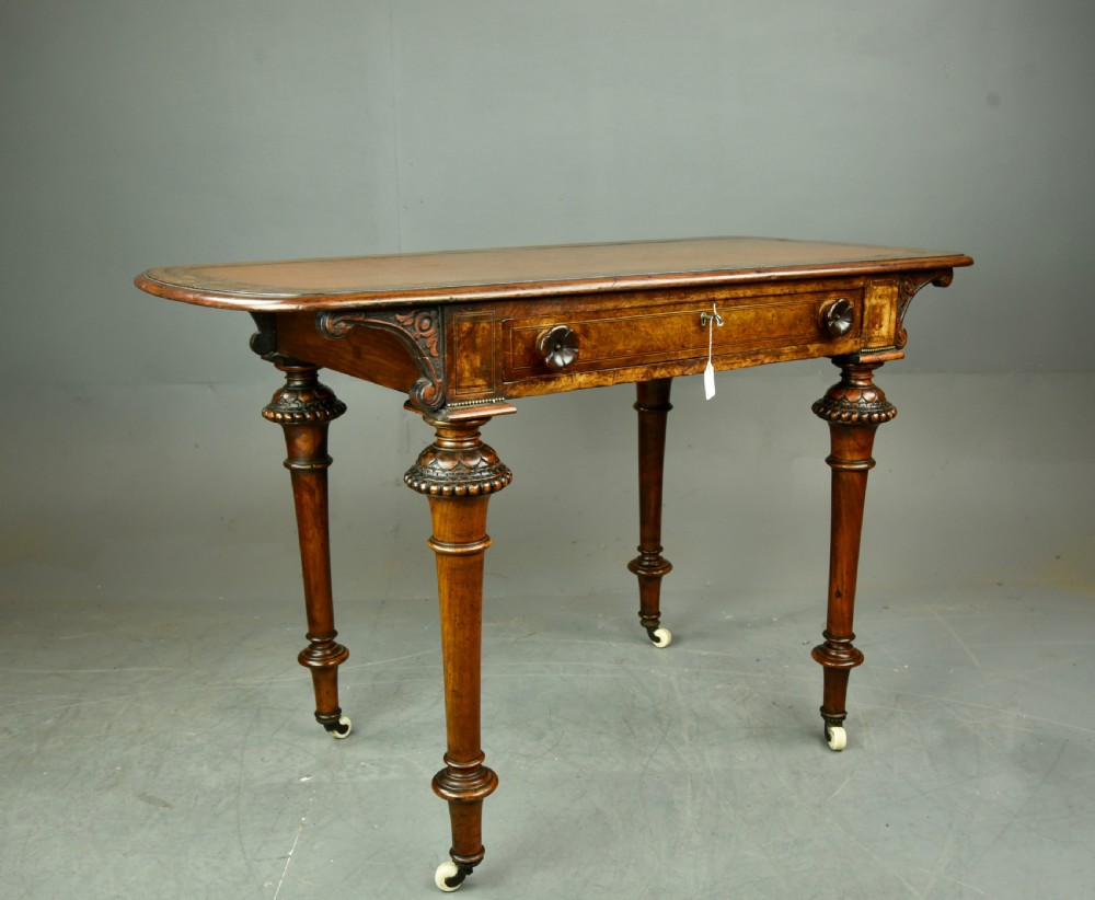 Victorian burr walnut ladies writing table 