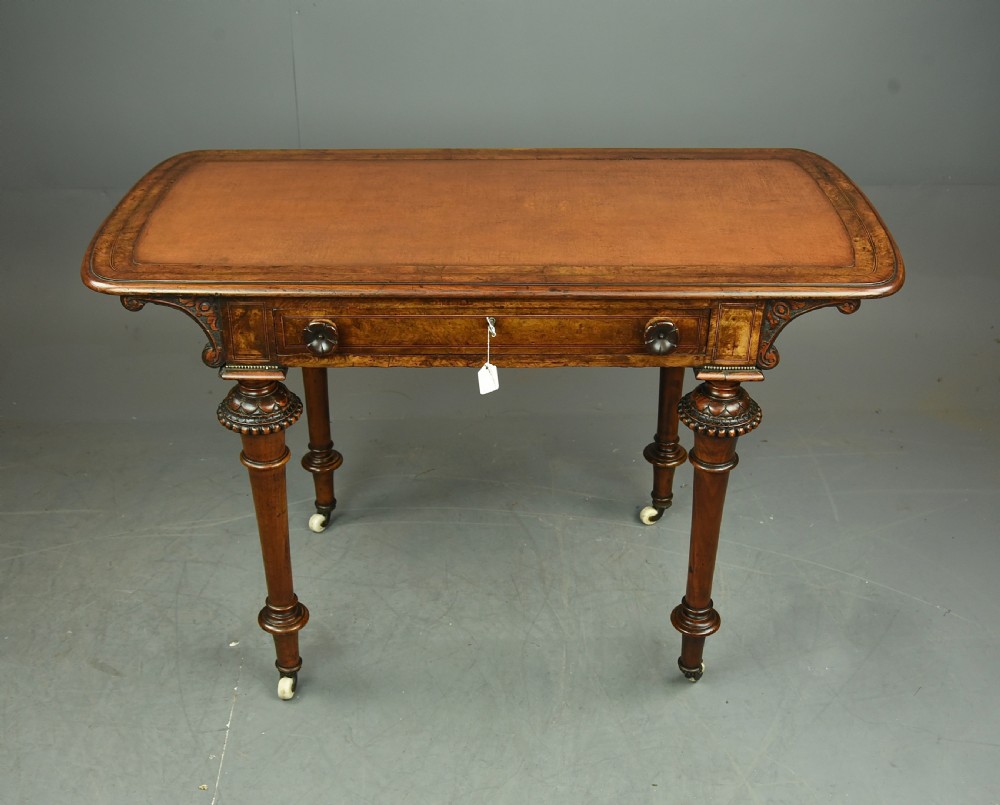 Victorian burr walnut ladies writing table  View III