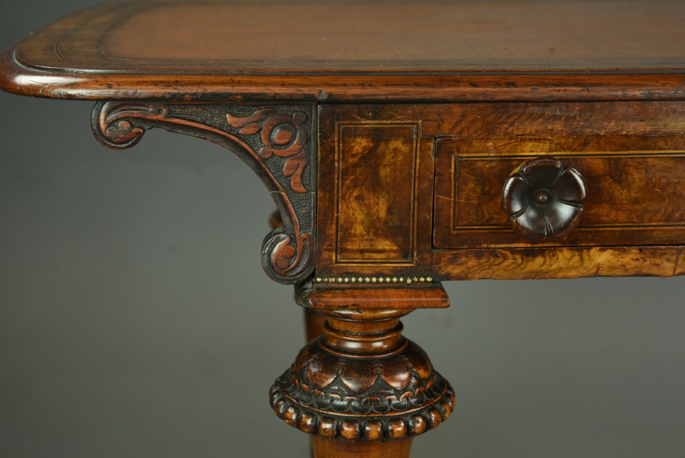 Victorian burr walnut ladies writing table  View IV