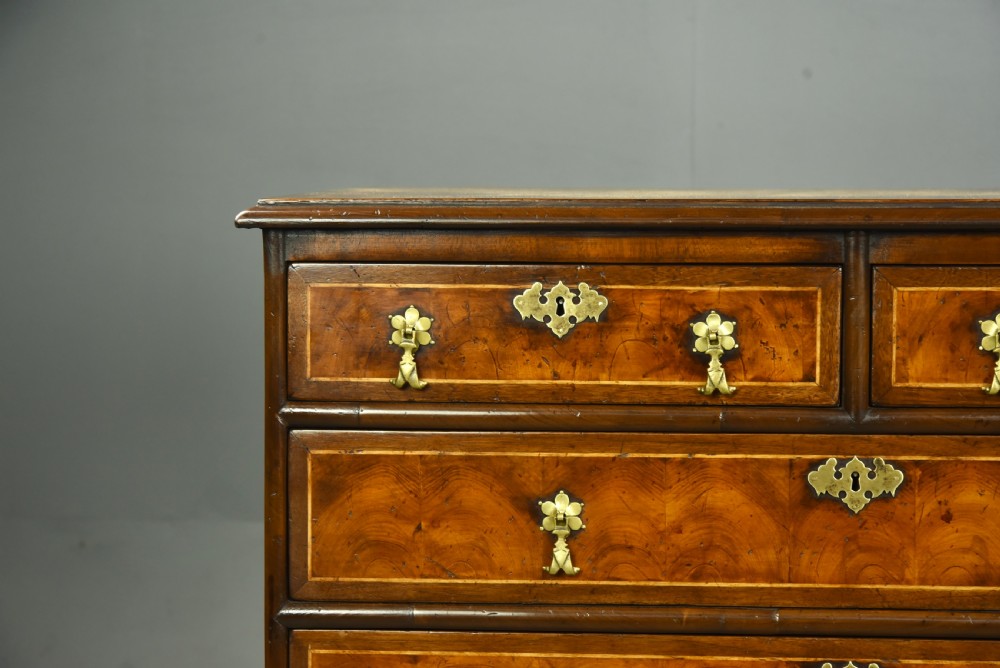 18th century oyster and walnut chest of drawers  View X