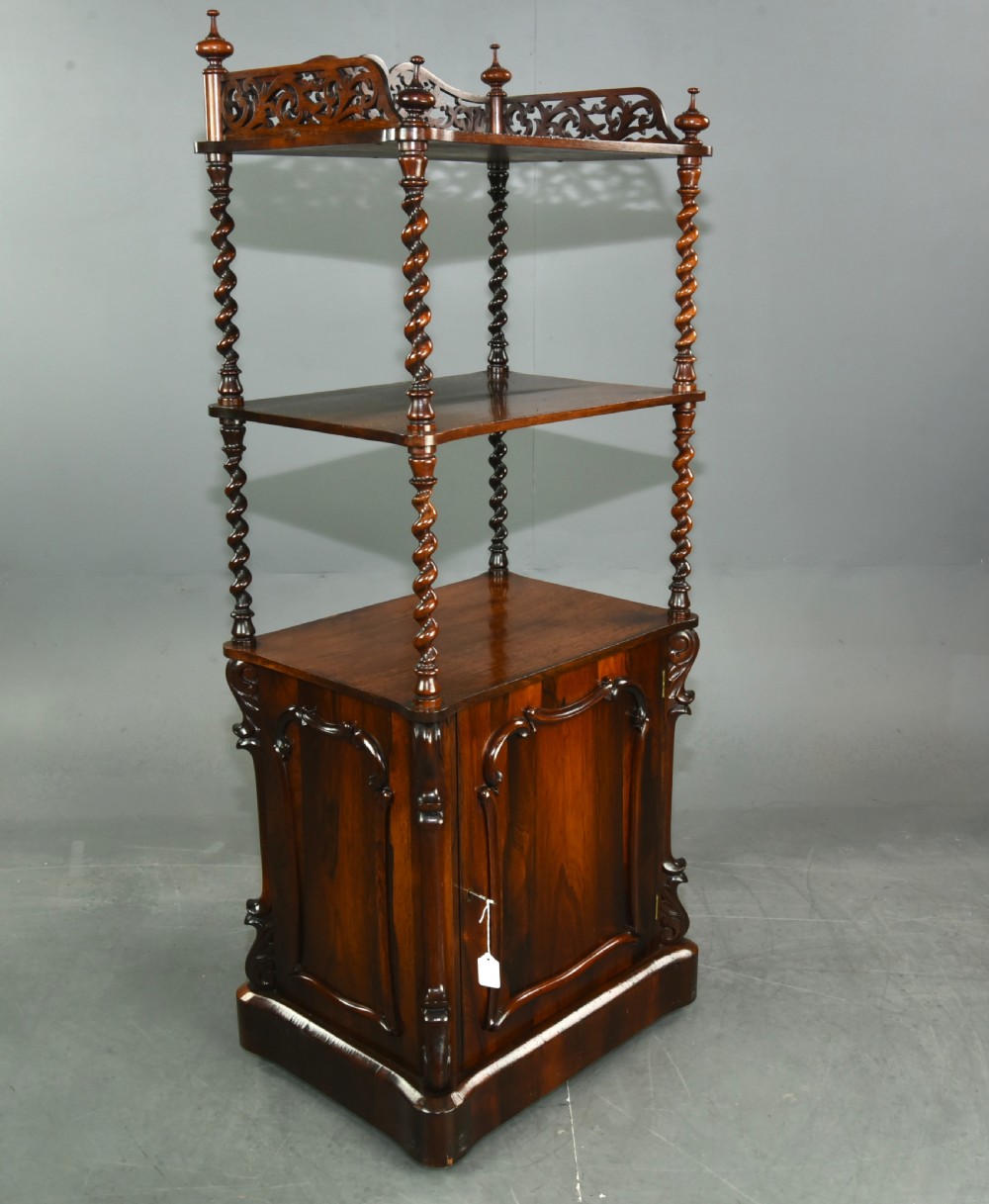 Victorian rosewood three tier whatnot  View II