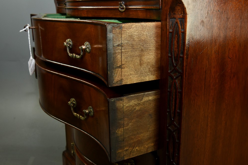 19th century small serpentine mahogany bachelors chest  View IX