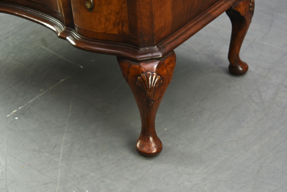 Bur walnut  Queen Anne style tall boy chest of drawers  View VII
