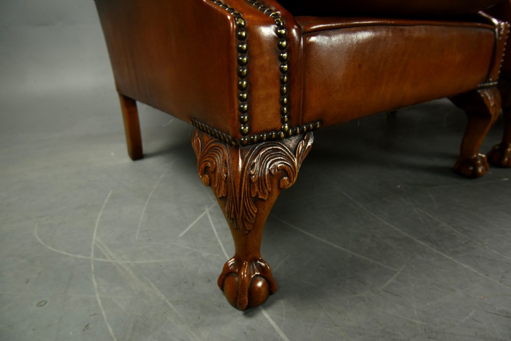 Pair of leather wing chairs  View VI