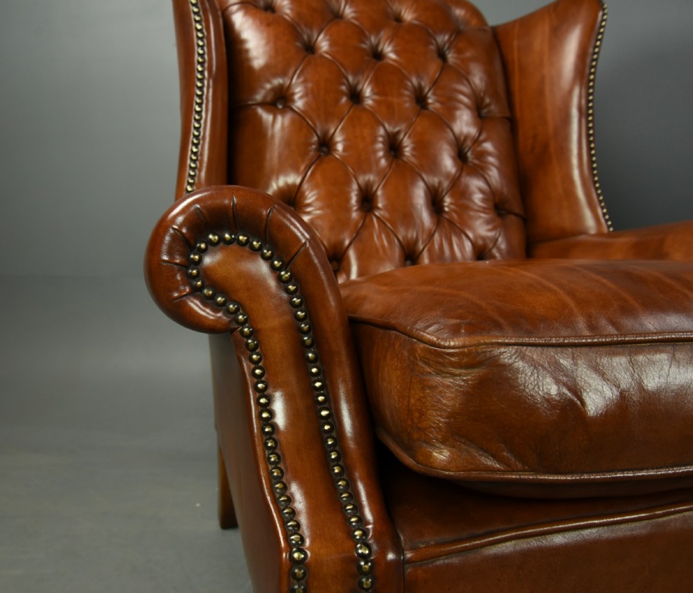 Pair of leather wing chairs  View VII