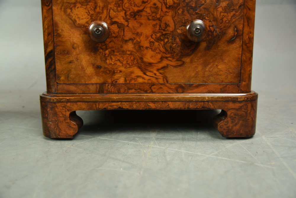 Pair of Victorian burr walnut bedside chests of drawers  View XI