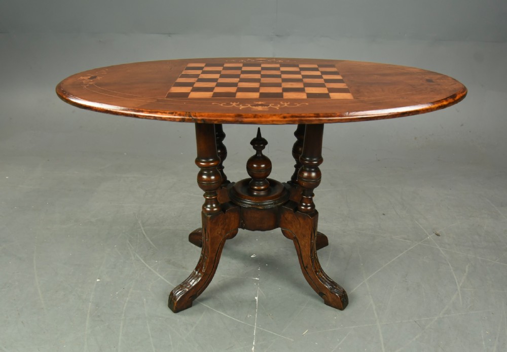 Victorian walnut chess top coffee table 
