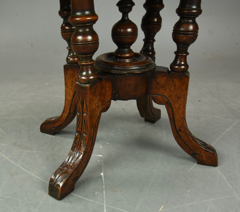 Victorian walnut chess top coffee table  View IV