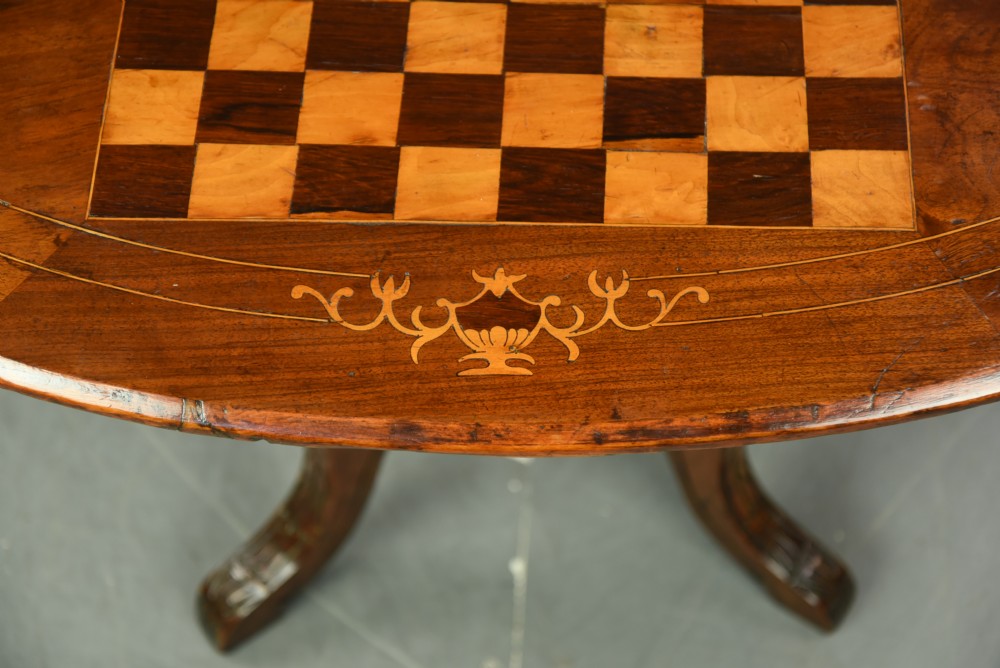 Victorian walnut chess top coffee table  View V