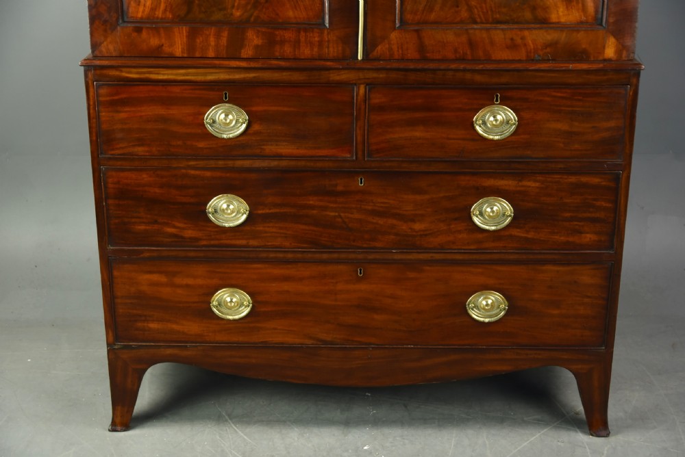 Georgian mahogany linen press  View V