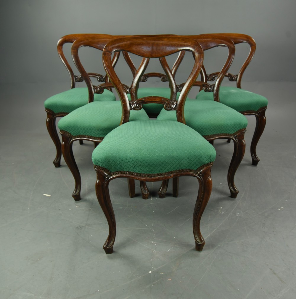 set of 6 Victorian dining chairs 