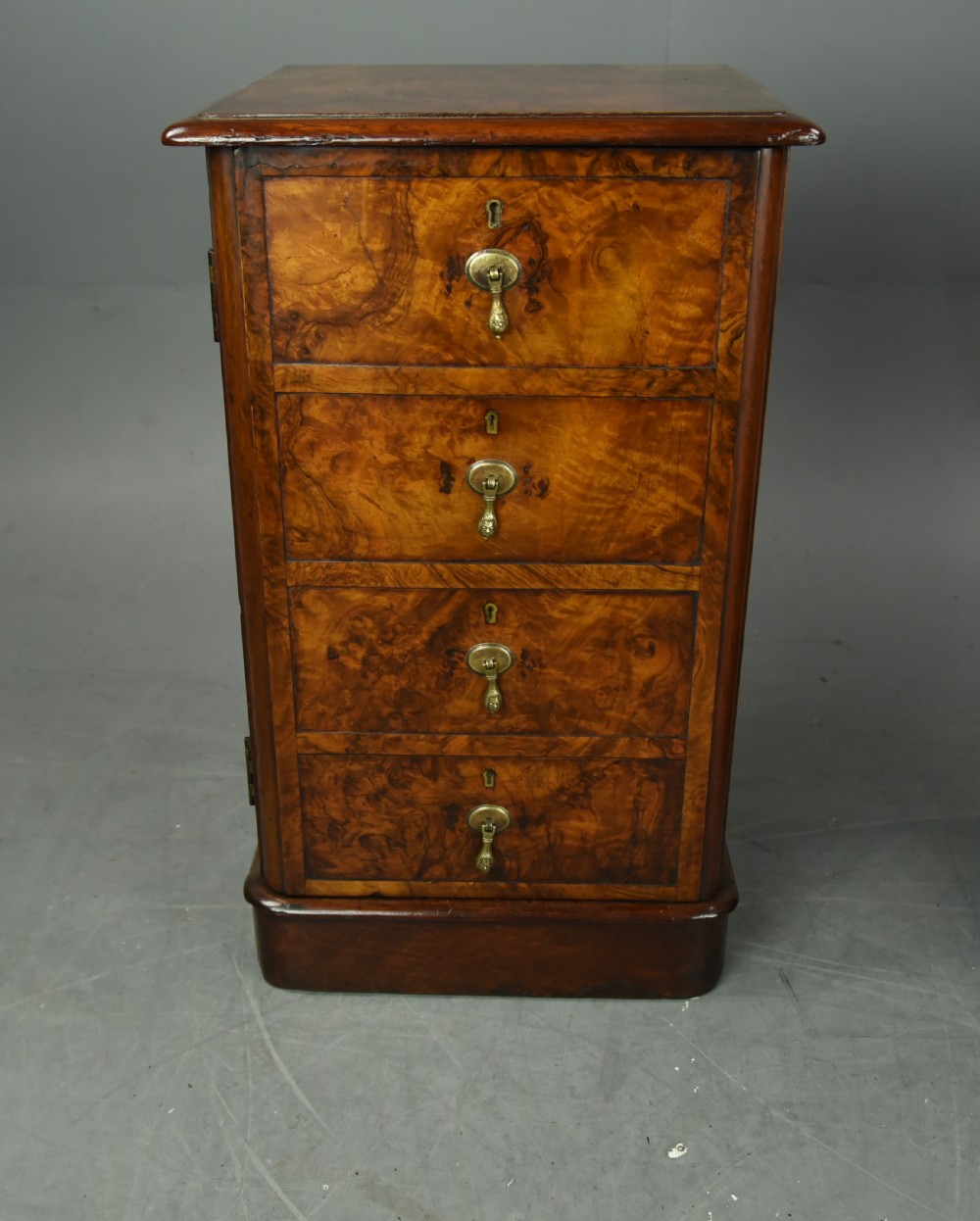 Pair of Victorian burr walnut bedside cabinets  View VI