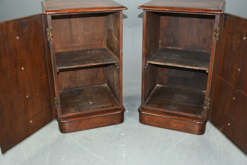Pair of Victorian burr walnut bedside cabinets  View VIII