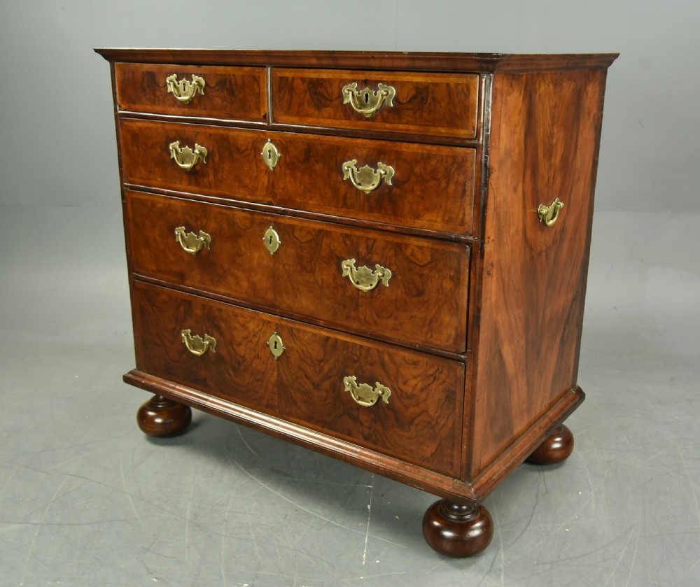 Queen Anne walnut chest of drawers  View II
