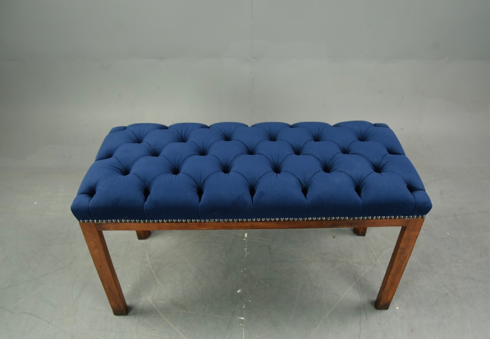 Georgian mahogany window seat stool  View II