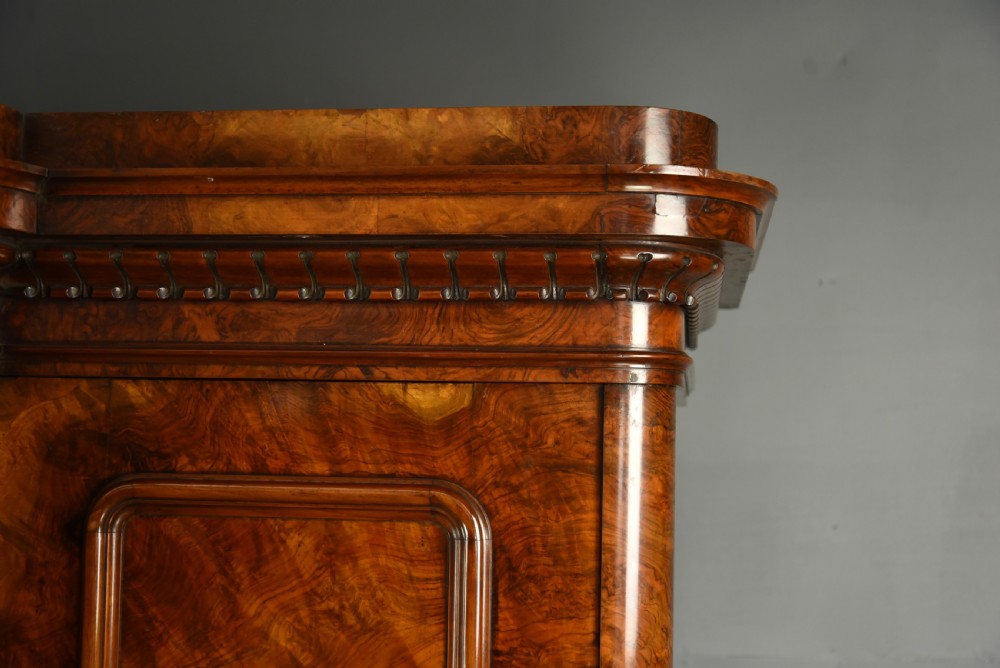 Victorian Burr walnut breakfront compactum triple wardrobe  View IV