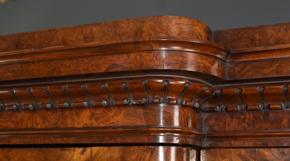 Victorian Burr walnut breakfront compactum triple wardrobe  View V