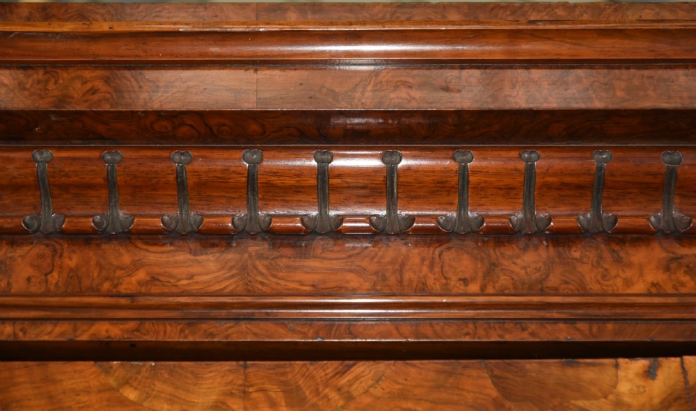 Victorian Burr walnut breakfront compactum triple wardrobe  View VII