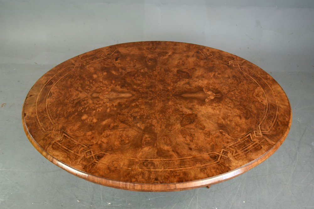 Large Victorian walnut coffee table  View IV