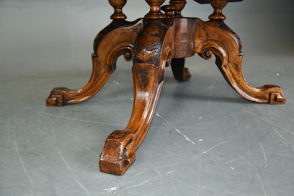 Large Victorian walnut coffee table  View VII