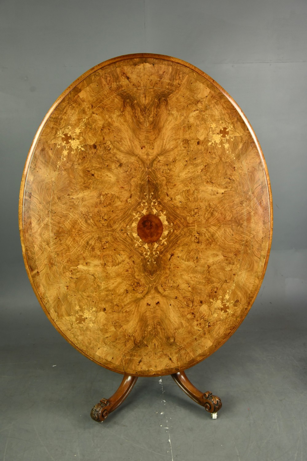 Victorian walnut inlaid breakfast table 